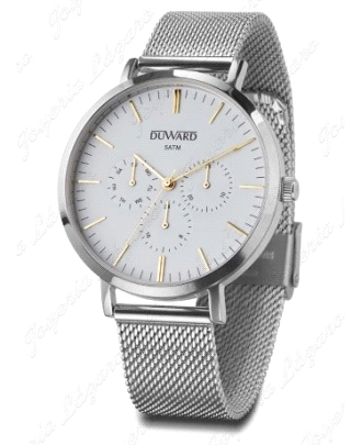 DUWARD RELOJ CABALLERO ACERO ELEGANCE WOTOSOGOLA ESF. BLANCA MALLA