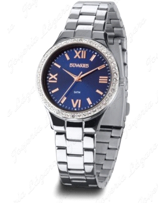 DUWARD RELOJ SRA, ACERO LADY KONA ESF. AZUL BISEL CIRCONITAS