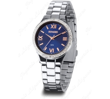 DUWARD RELOJ SRA, ACERO LADY KONA ESF. AZUL BISEL CIRCONITAS