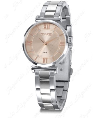 DUWARD RELOJ SEÑORA ACERO ESFERA SALMON+NUMEROS ROMANOS+CIRCO