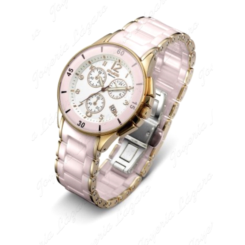 DUWARD RELOJ DIPLOMATIC SRA. CERAMICA +ACERO ROSA