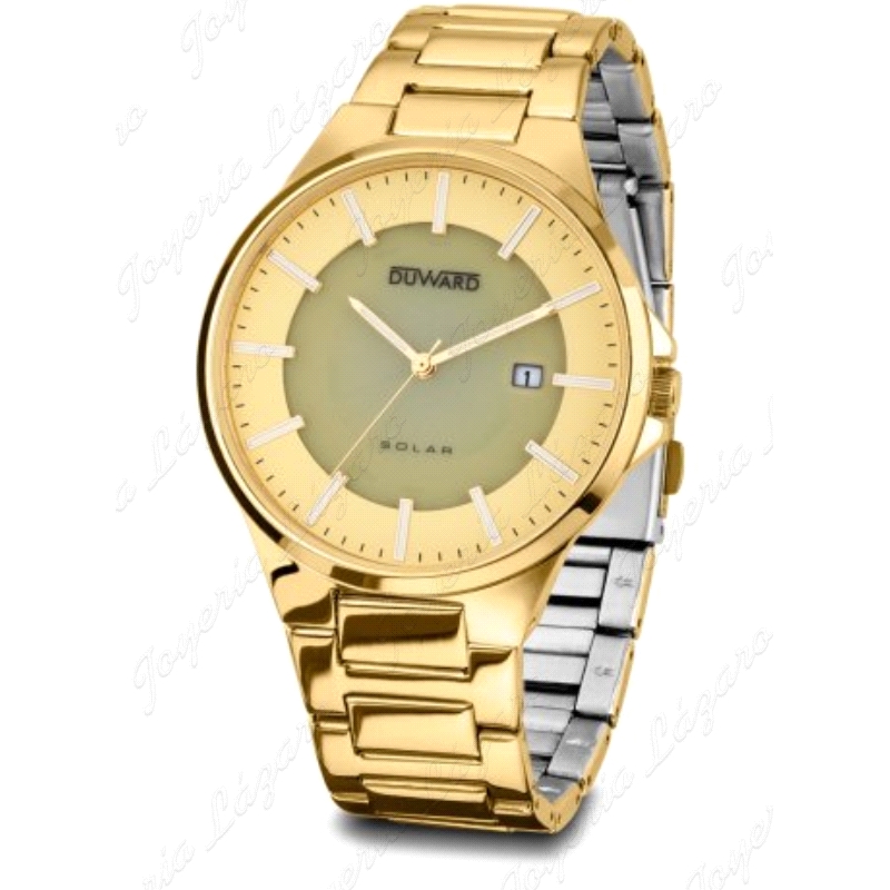 DUWARD RELOJ CARGA SOLAR CABALLERO DORADO ELEGANCE ELEGANS