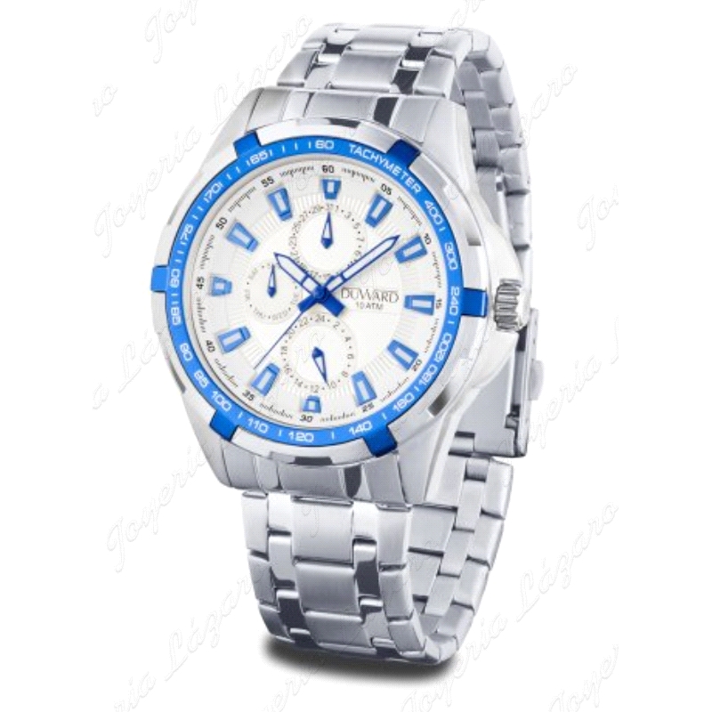 RELOJ DUWARD CAB. ACERO/ALUMINIO BL/AZUL