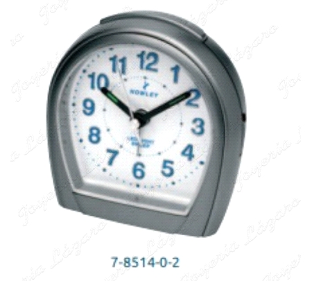 DESPERTADOR RELOJ NOWLEY CONTINUO GRIS OVALADO