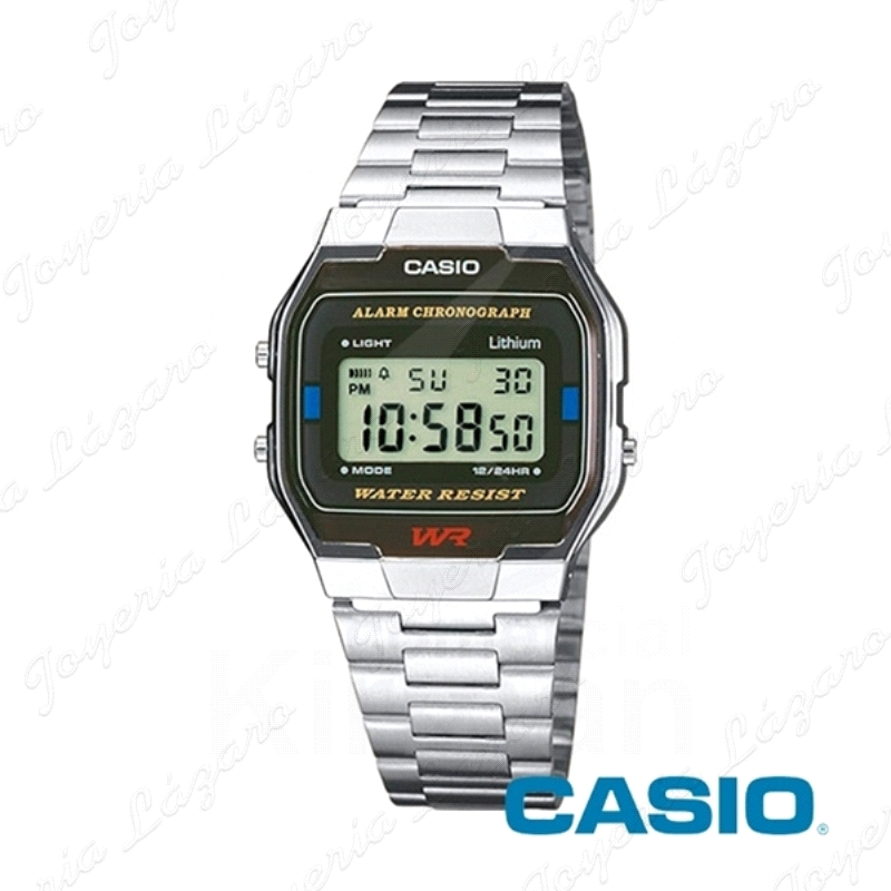 RELOJ CASIO PLATEADO VINTAGE DIGITAL A163WA-1Q