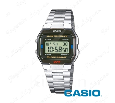 RELOJ CASIO PLATEADO VINTAGE DIGITAL A163WA-1Q