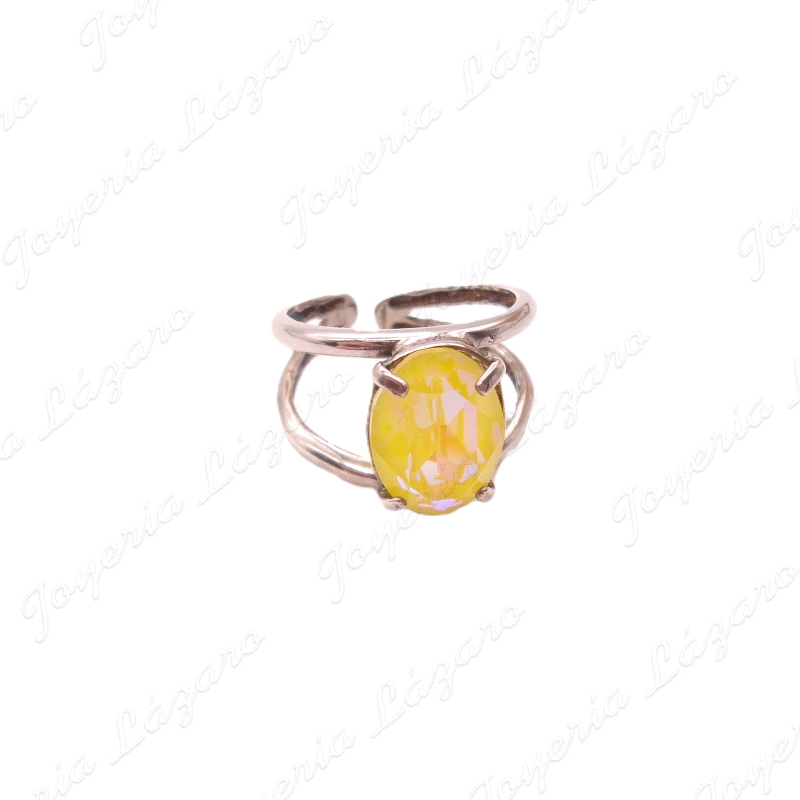 PLATA/SWAROVSKI SORTIJAAMARILLA