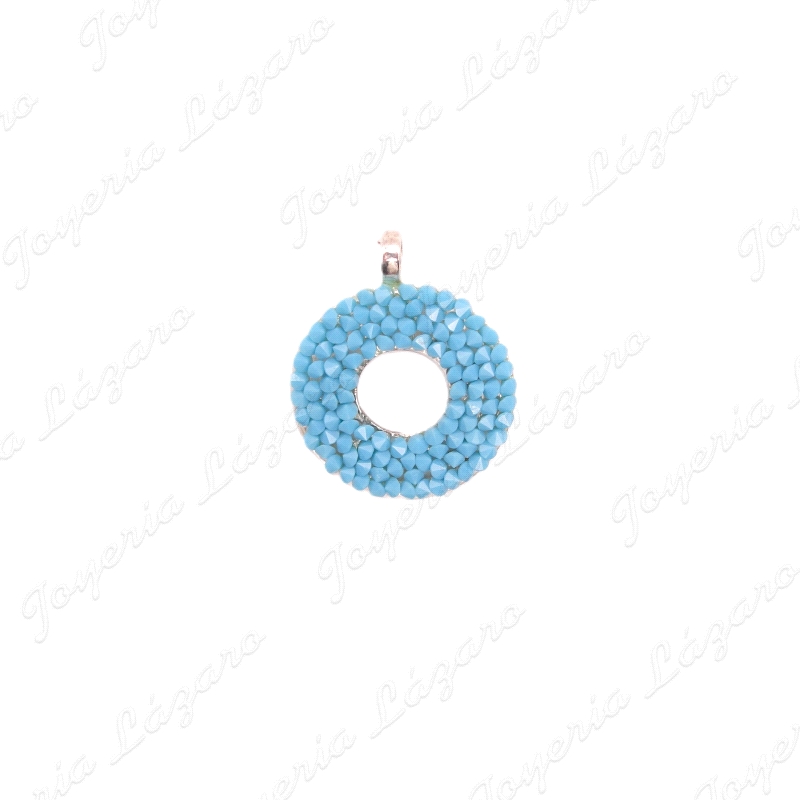 PLATA/SWAROVSKI COLGANTE TURQU.
