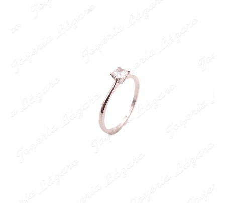 SORTIJA PLATA SOLITARIO CIRCONITA 4MM 4 GARRAS