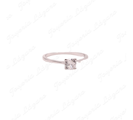 SORTIJA PLATA SOLITARIO CIRCONITA 4MM 4 GARRAS