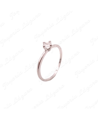 SORTIJA PLATA SOLITARIO CIRCONITA 4MM 4 GARRAS