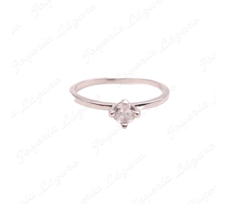 SORTIJA PLATA SOLITARIO CIRCONITA 4MM 4 GARRAS