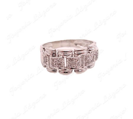 SORTIJA PLATA CADENETA + CIRCONITA MICRO ENGASTE