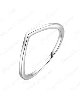 SORTIJA PLATA LISA FORMA PICO