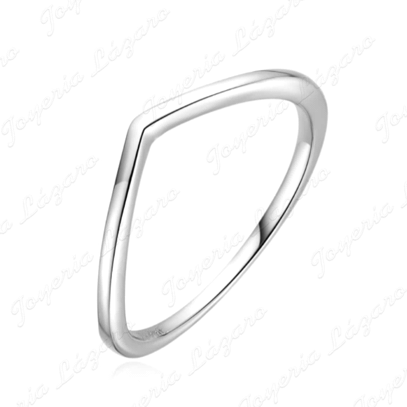 SORTIJA PLATA LISA FORMA PICO