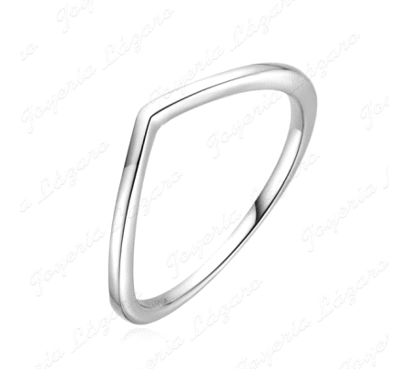 SORTIJA PLATA LISA FORMA PICO