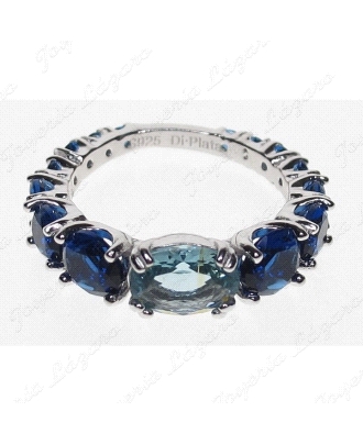 SORTIJA PLATACIRCOTAS. AZUL EN ESCALA+CIRCO AGUA CENTRO