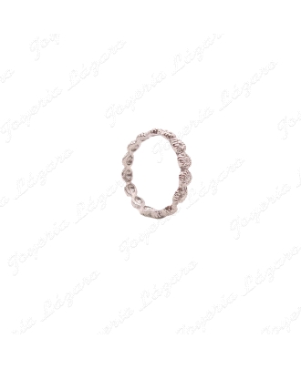 SORTIJA PLATA CHAPADA PLATINO ROSETONES