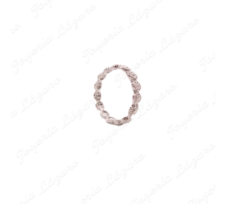 SORTIJA PLATA CHAPADA PLATINO ROSETONES