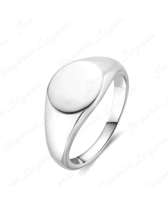 SORTIJA PLATA SELLO OVAL LISO