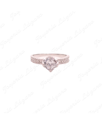 SORTIJA PLATA SOLITARIOS CIRCO 4 GARRAS + CIRCOS