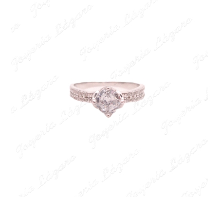 SORTIJA PLATA SOLITARIOS CIRCO 4 GARRAS + CIRCOS