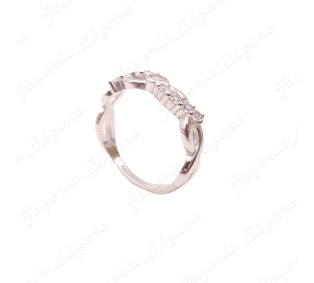 SORTIJA PLATA TRENZA CIRCO. Y LISA