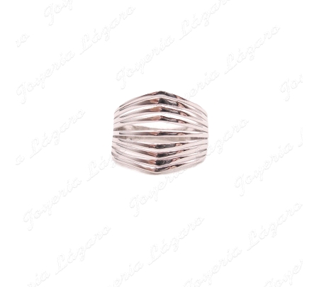 SORTIJA PLATA PICOS BANDAS