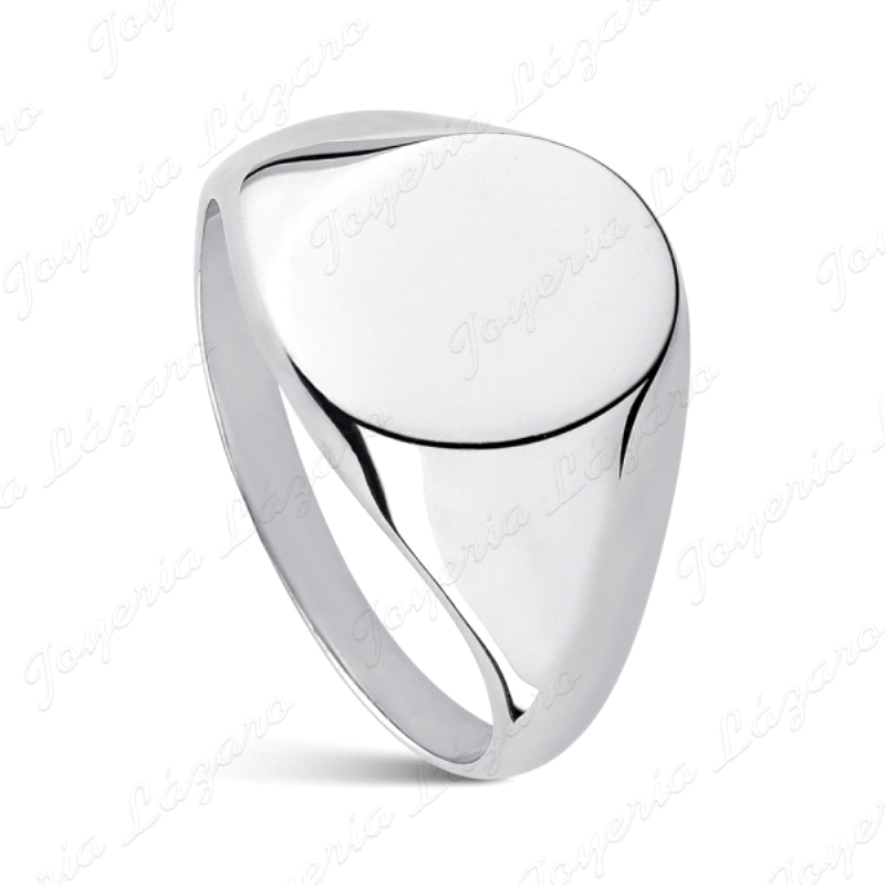 SORTIJA PLATA CABALLERO OVAL LISO HUECO