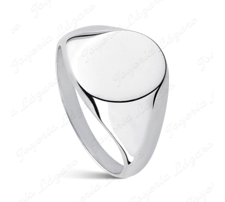 SORTIJA PLATA CABALLERO OVAL LISO HUECO