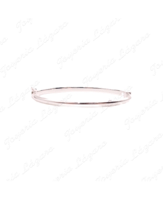PULSERA 1/2 CAÑA PLATA LISA  OVAL 68MM
