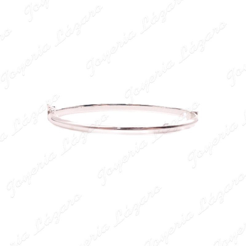 PULSERA 1/2 CAÑA PLATA LISA  OVAL 68MM
