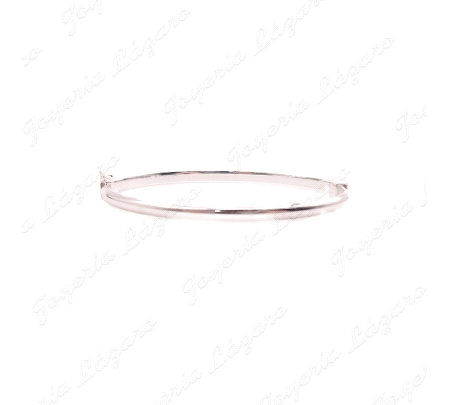 PULSERA 1/2 CAÑA PLATA LISA  OVAL 68MM