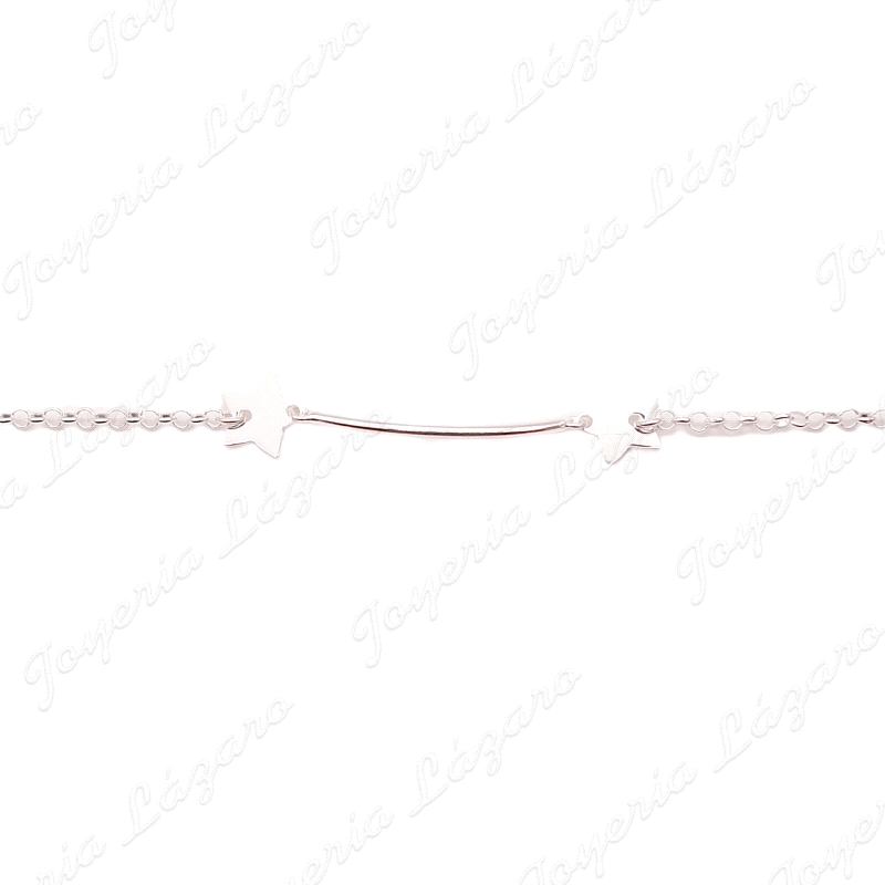 PULSERA PLATA  BARRITA 2 ESTRELLAS