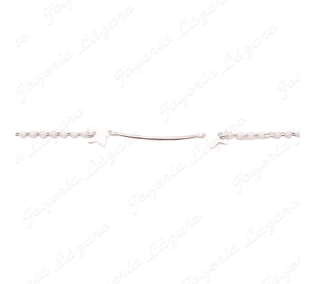 PULSERA PLATA  BARRITA 2 ESTRELLAS