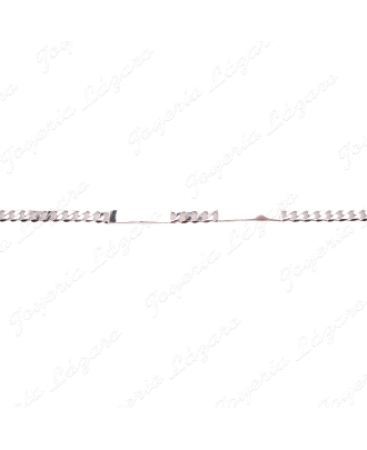 PULSERA PLATA 2 PLACAS CADENA BARBADA 4MM