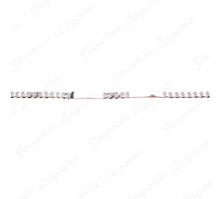 PULSERA PLATA 2 PLACAS CADENA BARBADA 4MM