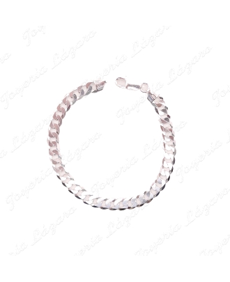 PULSERA PLATA BARBADA PLANA MACIZA 7.5MM