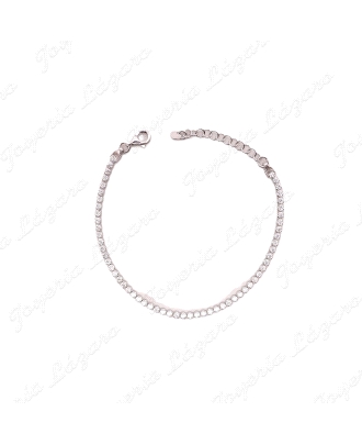 PULSERA PLATA CIRCONITAS BOCELADAS ARTICULADAS