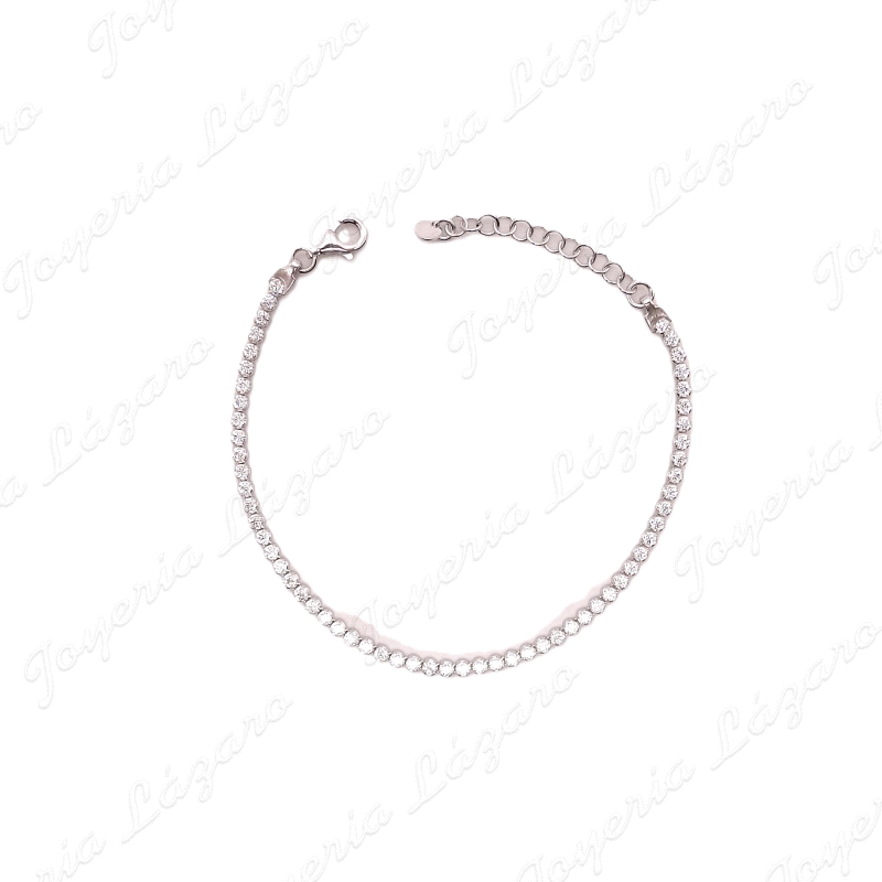 PULSERA PLATA CIRCONITAS BOCELADAS ARTICULADAS