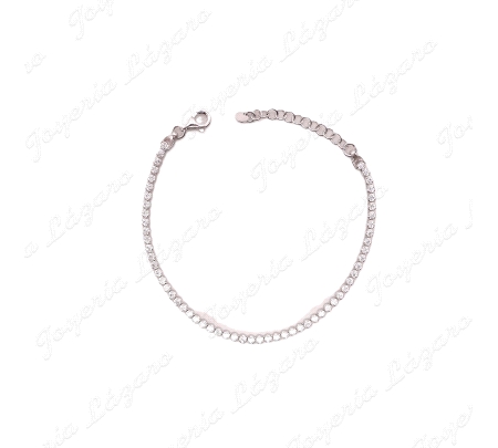 PULSERA PLATA CIRCONITAS BOCELADAS ARTICULADAS