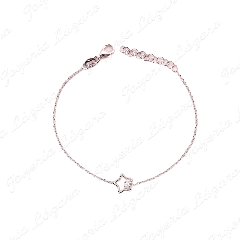 PULSERA PLATA  LIGERA  ESTRELLITA CON CIRCONITA