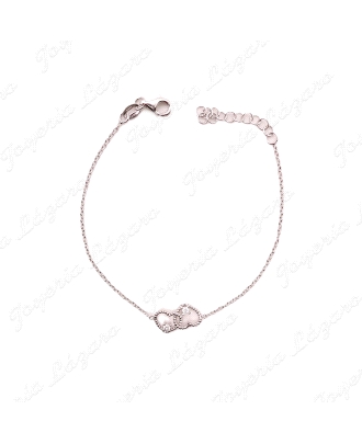 PULSERA PLATA FINITA DOS CORAZONES ENLAZADOS