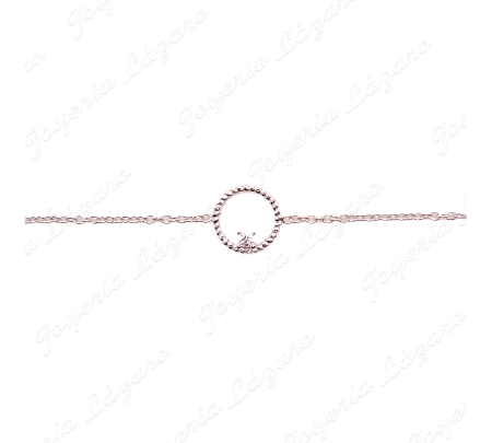 PULSERA PLATA ARITO CON CIRCONITA
