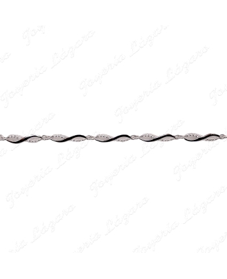 PULSERA PLATA DISEÑO INFINITOS MITAD CIRCONITAS