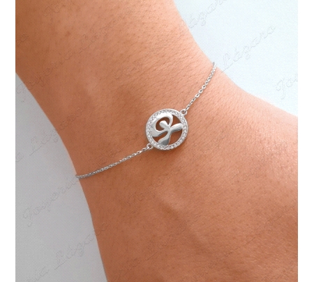 PULSERA PLATA CADENA CIRCULO INDALO CIRCONITAS