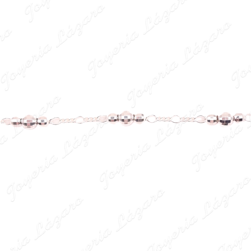 PULSERA PLATA BOLITAS TALLADAS BRILLO