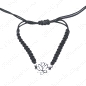 PULSERA PLATA FLOR LOTO MACRAMÉ AZUL