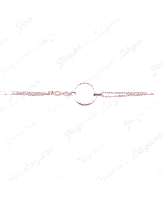 PULSERA PLATA CIRCULO 2 CADENAS+ INFINITO