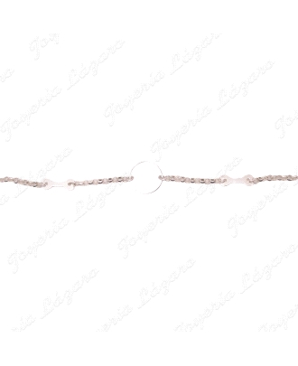 PULSERA PLATA 2 HUESOS+ DISCO MEDALLA  LISO CENTRO